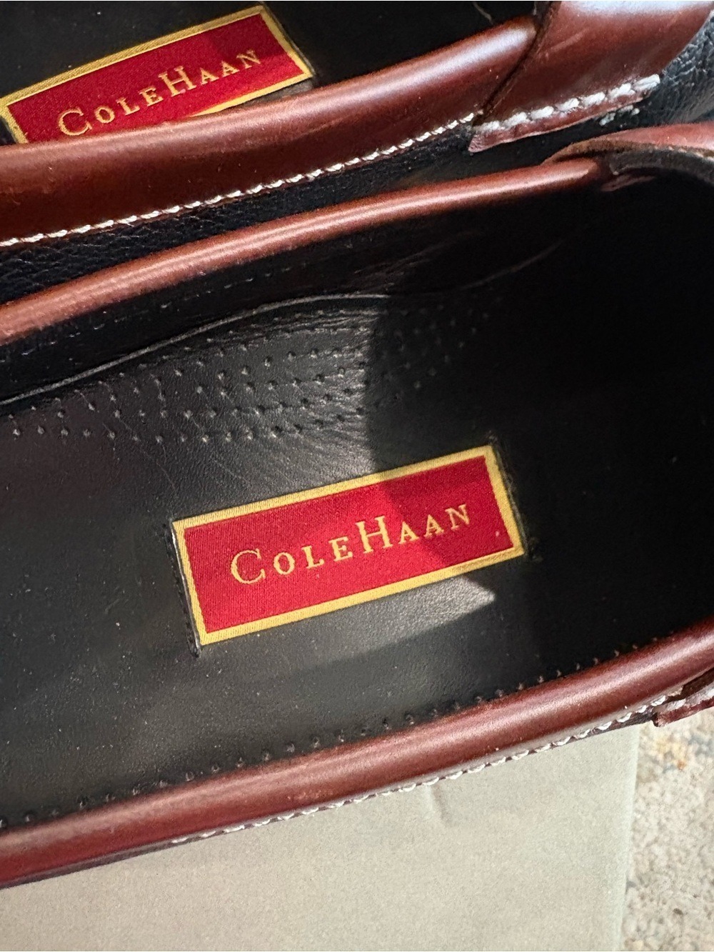 Cole Haan Brown and Black Pinch Tassel Leather Loafers Size 9 D. Classic preppy - Picture 5 of 12